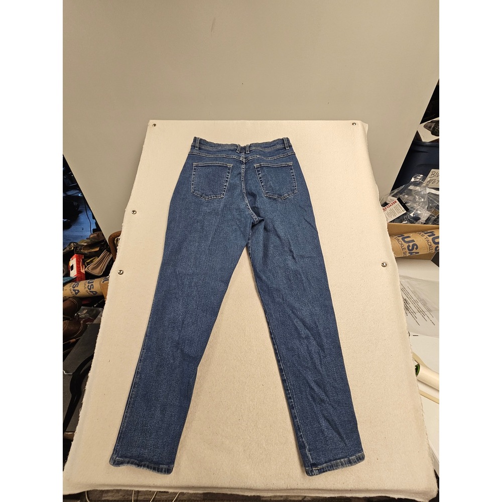 Bill Blass Jeans Womens 16 Blue Stretch High Rise Straight Leg Denim‎ Pants 2065